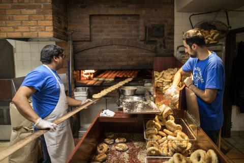 Authentic hand made bagels in Montreal