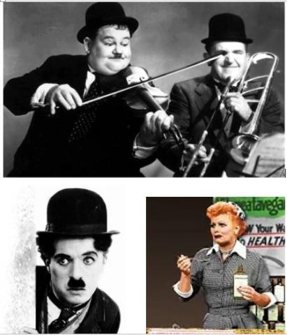 humor-lucy-chaplin-laurel-hardy-collage-film